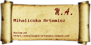 Mihalicska Artemisz névjegykártya